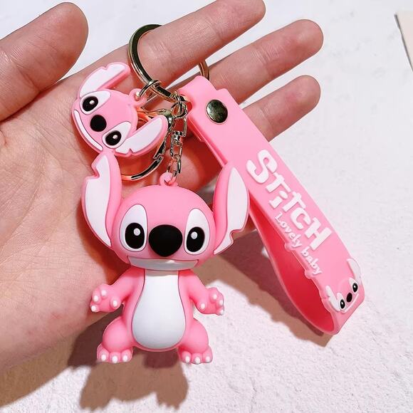 Stitch keychain, pink Lilo & Stitch bag charm, cute gift for Disney fans - Picture 1 of 3